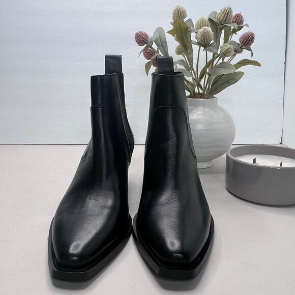 Everlane The Boss Boot Leather Black Chunky Heel Pointed Toe Women 9 - Picture 4 of 11